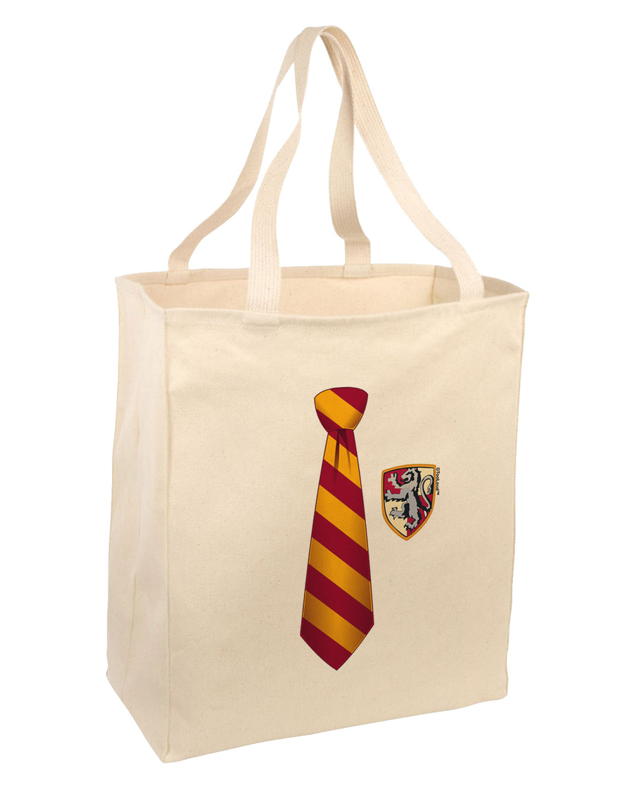 Wizard Tie Red and Yellow Large Grocery Tote Bag-Grocery Tote-TooLoud-Natural-Large-Davson Sales