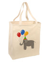 Cute Elephant with Balloons Large Grocery Tote Bag-Grocery Tote-TooLoud-Natural-Large-Davson Sales