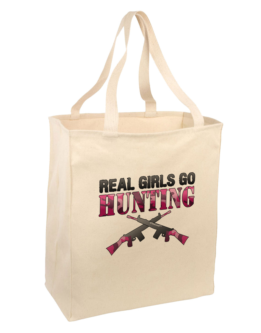 Real Girls Go Hunting Large Grocery Tote Bag-Grocery Tote-TooLoud-Natural-Large-Davson Sales