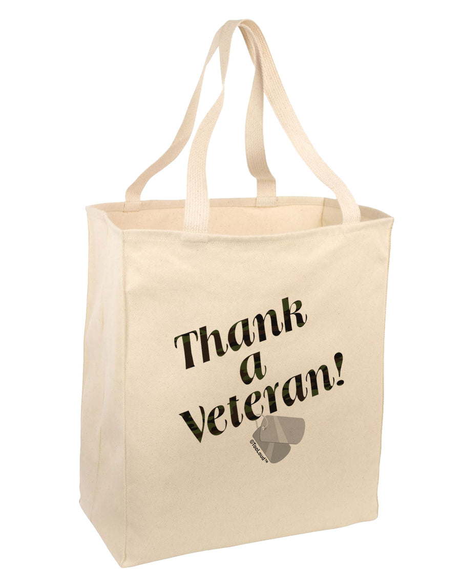 Thank A Veteran Large Grocery Tote Bag-Grocery Tote-TooLoud-Natural-Large-Davson Sales