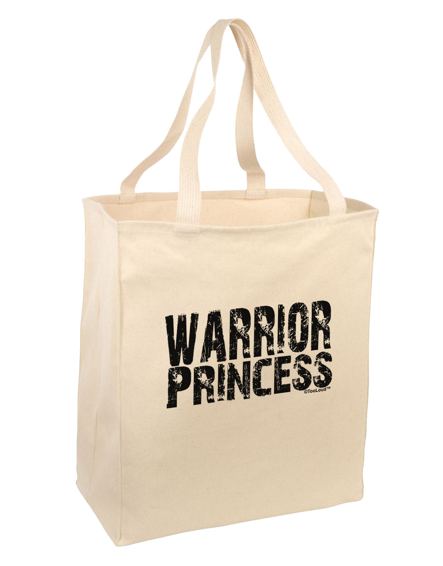 Warrior Princess Black and White Large Grocery Tote Bag-Grocery Tote-TooLoud-Natural-Large-Davson Sales