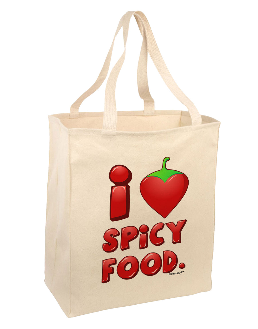 I Heart Spicy Food Large Grocery Tote Bag-Grocery Tote-TooLoud-Natural-Large-Davson Sales