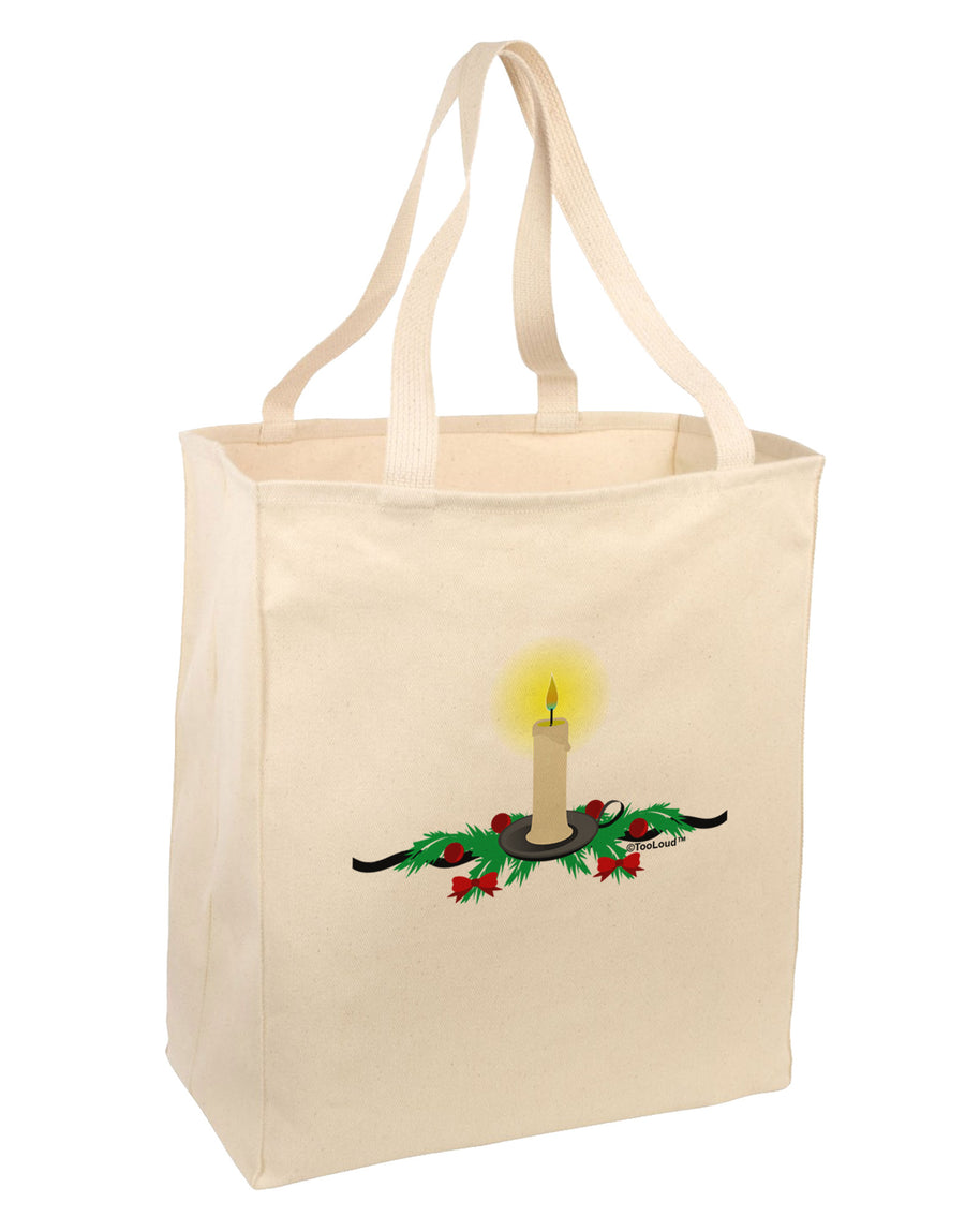 Chirstmas Candle Large Grocery Tote Bag-Grocery Tote-TooLoud-Natural-Large-Davson Sales