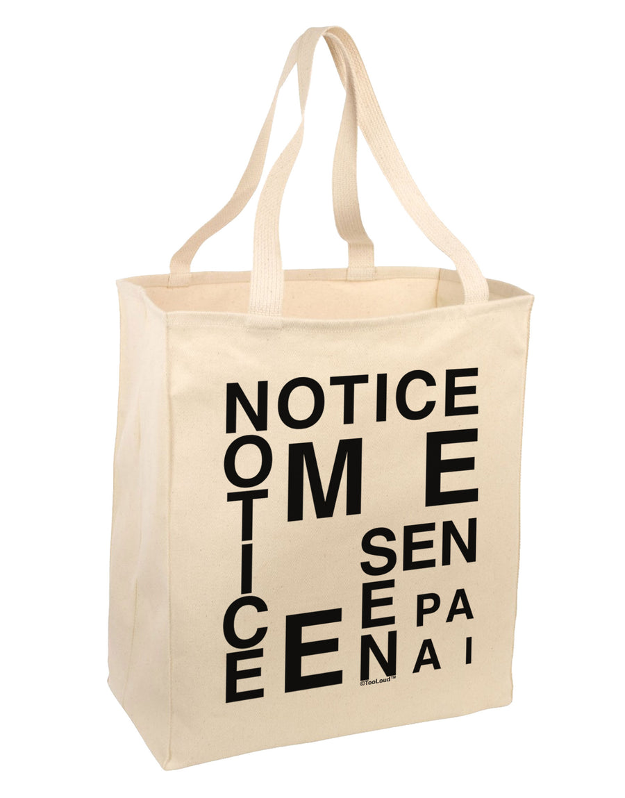 Notice Me Senpai Artistic Text Large Grocery Tote Bag-Grocery Tote-TooLoud-Natural-Large-Davson Sales