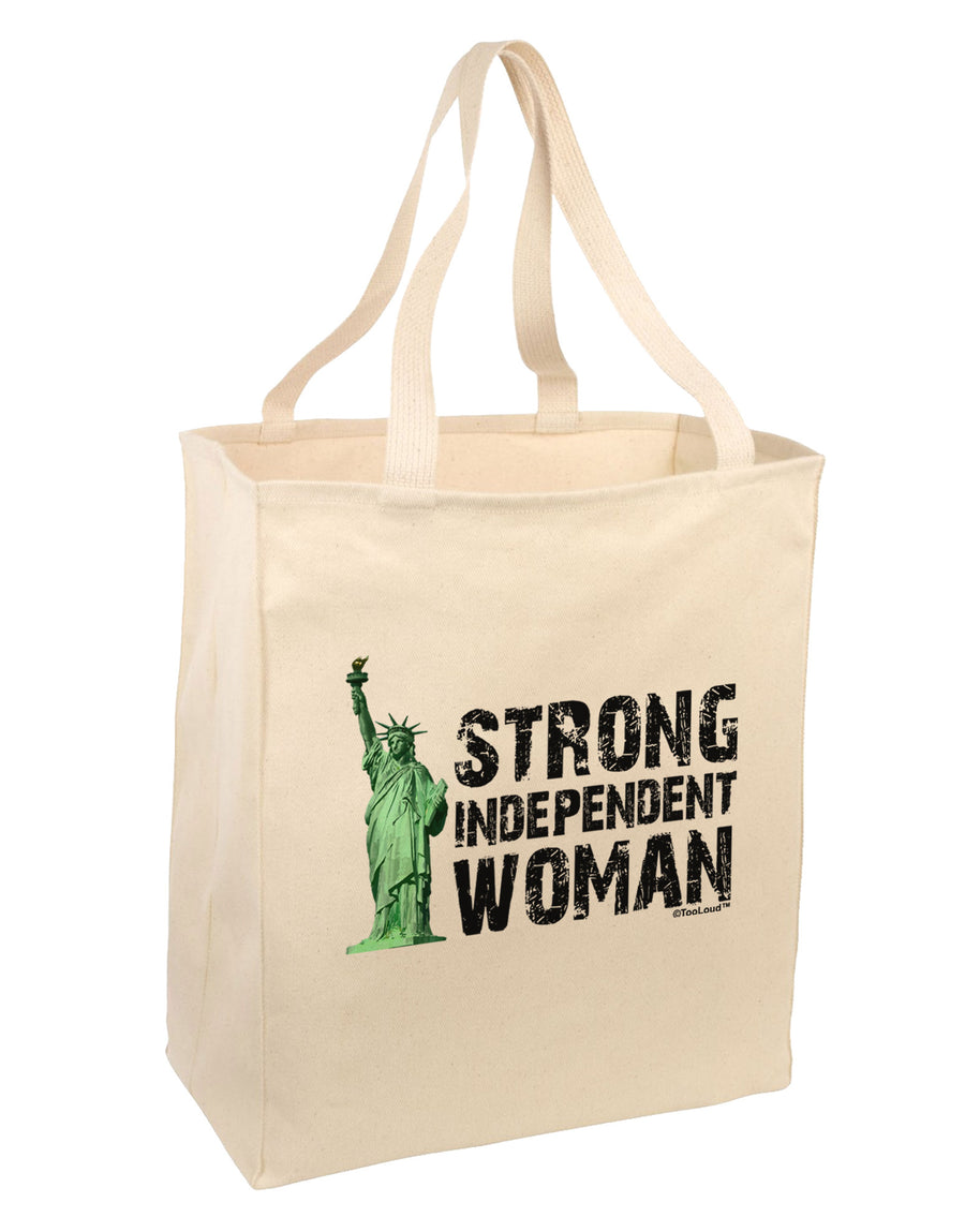 Statue of Liberty Strong Woman Large Grocery Tote Bag by TooLoud-Grocery Tote-TooLoud-Natural-Large-Davson Sales