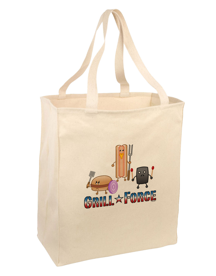 Grill Force Large Grocery Tote Bag-Grocery Tote-TooLoud-Natural-Large-Davson Sales