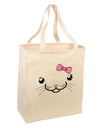 Kyu-T Face - Kattia Cute Girl Cat Large Grocery Tote Bag-Grocery Tote-TooLoud-Natural-Large-Davson Sales