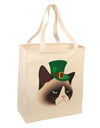 Leprechaun Disgruntled Cat Large Grocery Tote Bag-Grocery Tote-TooLoud-Natural-Large-Davson Sales