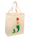 Mermaid Design - Green Large Grocery Tote Bag-Grocery Tote-TooLoud-Natural-Large-Davson Sales