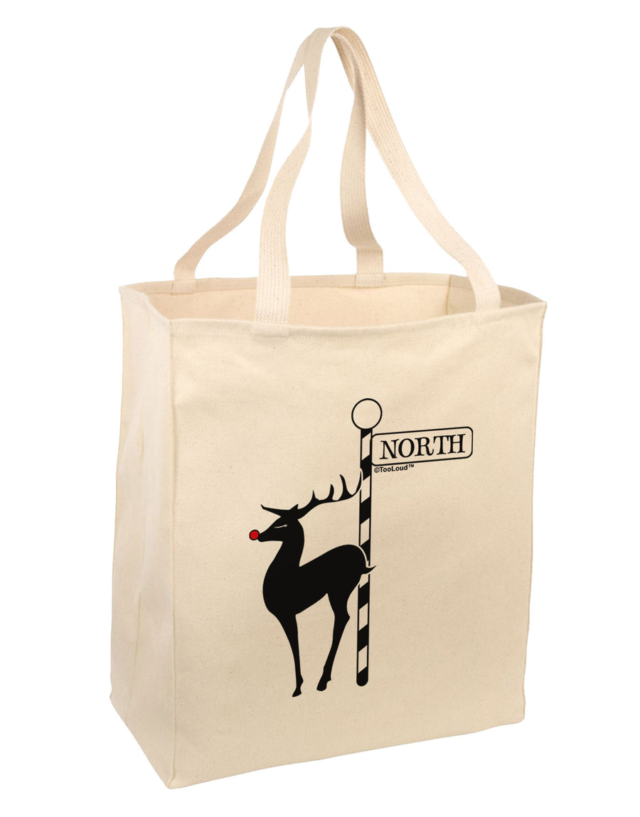 Rudolf the Ratchet Reindeer Large Grocery Tote Bag-Grocery Tote-TooLoud-Natural-Large-Davson Sales