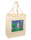 UFO Stopping At an Out-house Large Grocery Tote Bag by TooLoud-Grocery Tote-TooLoud-Natural-Large-Davson Sales