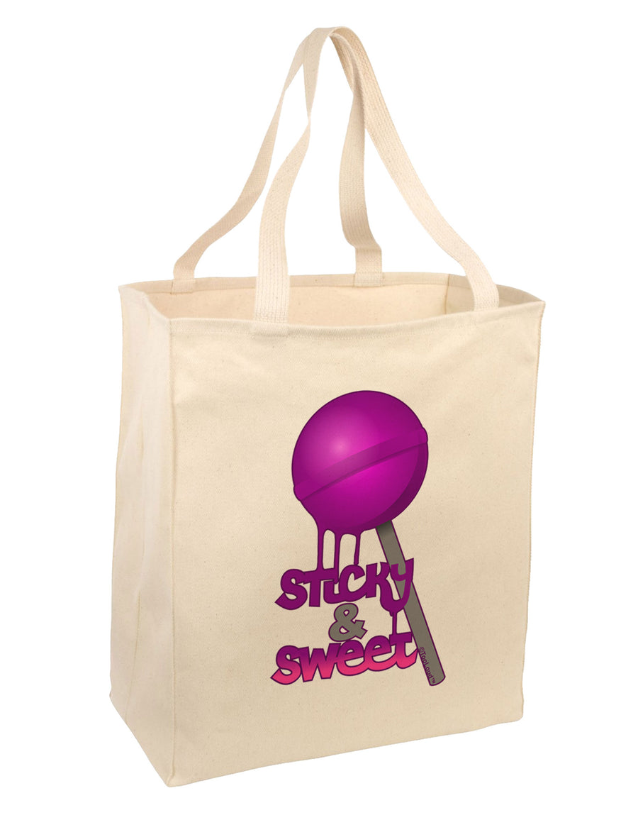 Sticky & Sweet Lollipop Large Grocery Tote Bag-Grocery Tote-TooLoud-Natural-Large-Davson Sales