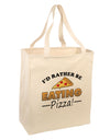 I'd Rather - Pizza Large Grocery Tote Bag-Grocery Tote-TooLoud-Natural-Large-Davson Sales