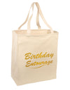 Birthday Entourage Text Large Grocery Tote Bag-Natural by TooLoud-Grocery Tote-TooLoud-Natural-Large-Davson Sales