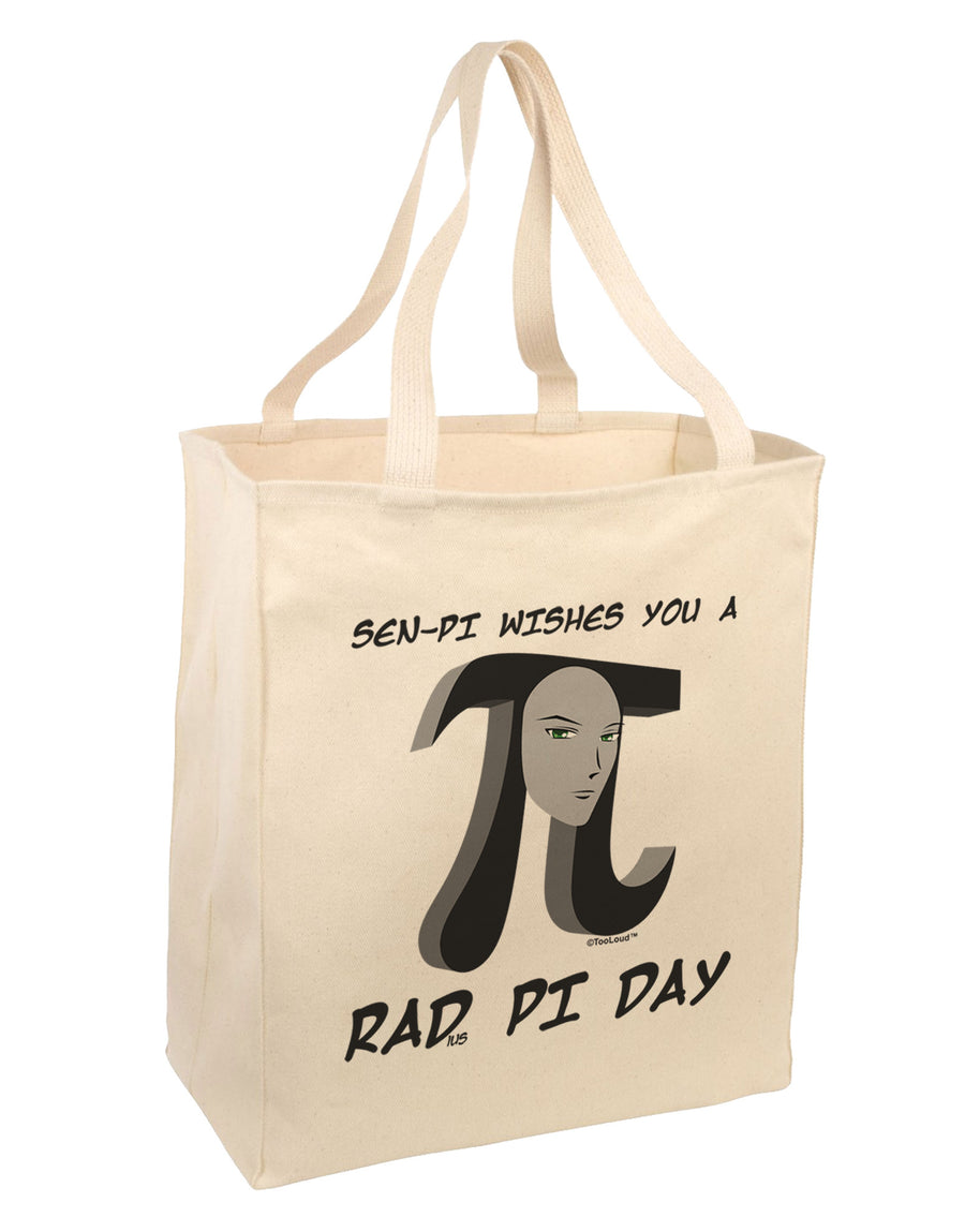 Sen-Pi Wishes You a Rad Pi Day Large Grocery Tote Bag-Grocery Tote-TooLoud-Natural-Large-Davson Sales