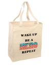 Wake Up Be A Hero Repeat Large Grocery Tote Bag-Natural by TooLoud-Grocery Tote-TooLoud-Natural-Large-Davson Sales