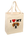 I Heart My - Cute Boxer Dog Large Grocery Tote Bag by TooLoud-Grocery Tote-TooLoud-Natural-Large-Davson Sales