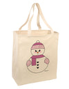 Cute Girl Snowman - Christmas Large Grocery Tote Bag by TooLoud-Grocery Tote-TooLoud-Natural-Large-Davson Sales