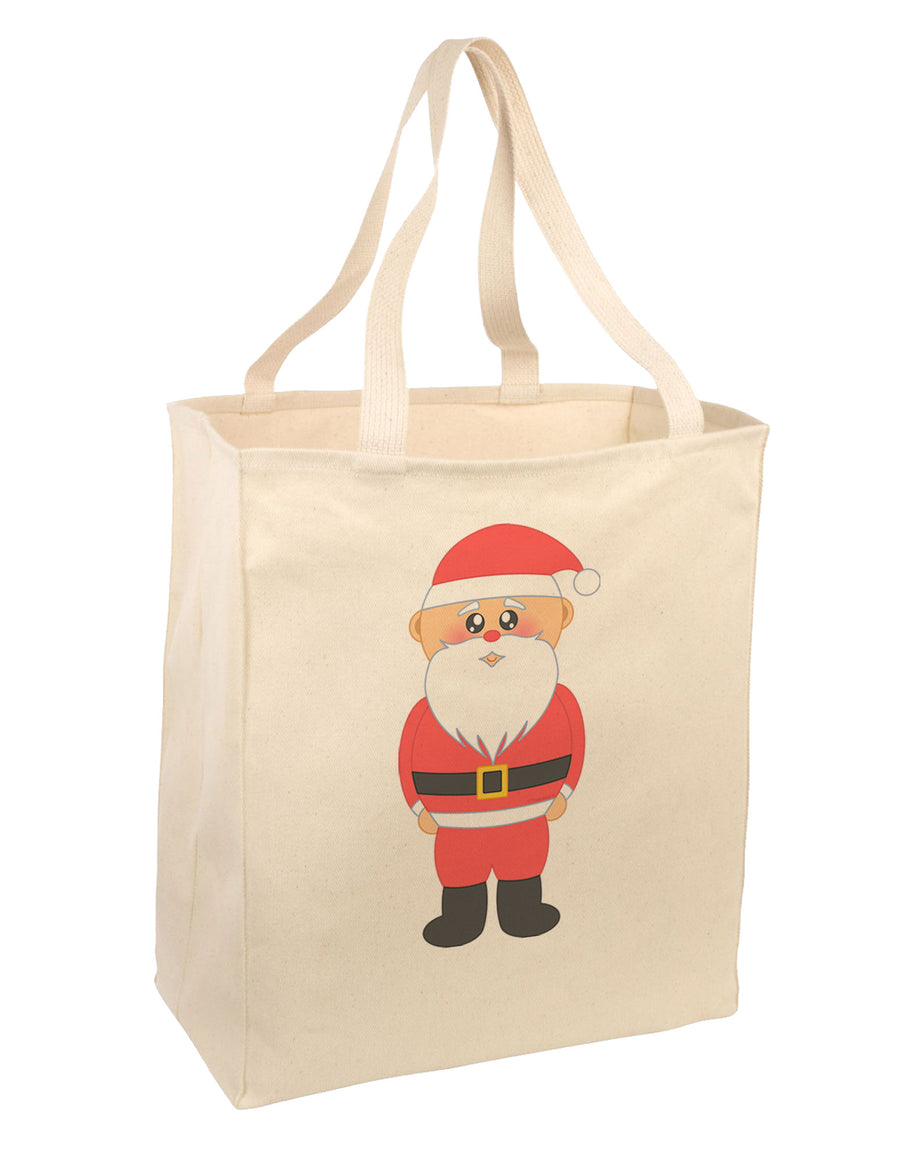 Cute Santa Claus Christmas Large Grocery Tote Bag-Grocery Tote-TooLoud-Natural-Large-Davson Sales