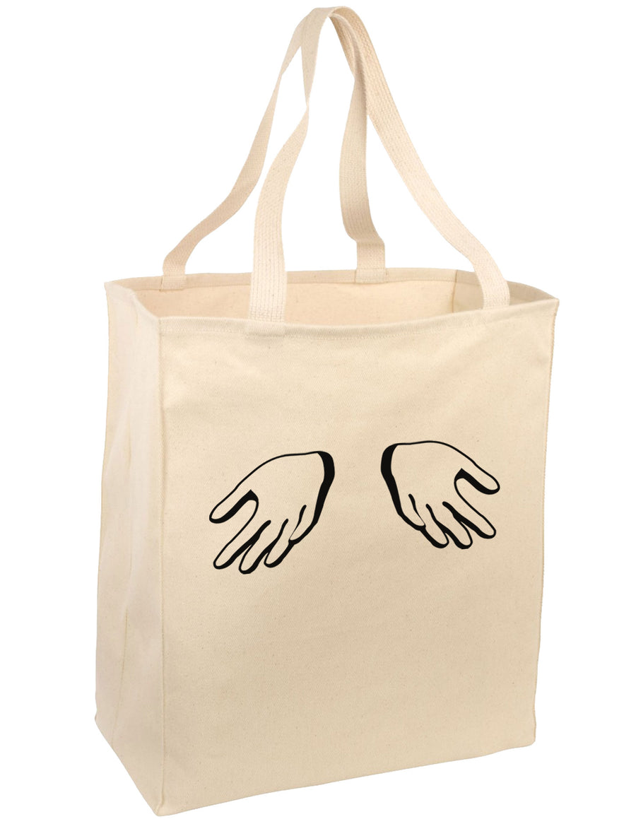 Shrugging Hands Large Grocery Tote Bag-Grocery Tote-TooLoud-Natural-Large-Davson Sales