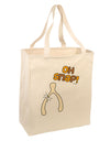 Oh Snap Wishbone - Thanksgiving Large Grocery Tote Bag-Grocery Tote-TooLoud-Natural-Large-Davson Sales