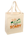 Eat Drink Scary Green Large Grocery Tote Bag-Grocery Tote-TooLoud-Natural-Large-Davson Sales