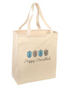 Happy Hanukkah Blue Dreidels Large Grocery Tote Bag-Grocery Tote-TooLoud-Natural-Large-Davson Sales