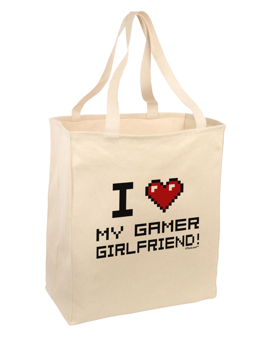 I Heart My Gamer Girlfriend Large Grocery Tote Bag-Grocery Tote-TooLoud-Natural-Large-Davson Sales