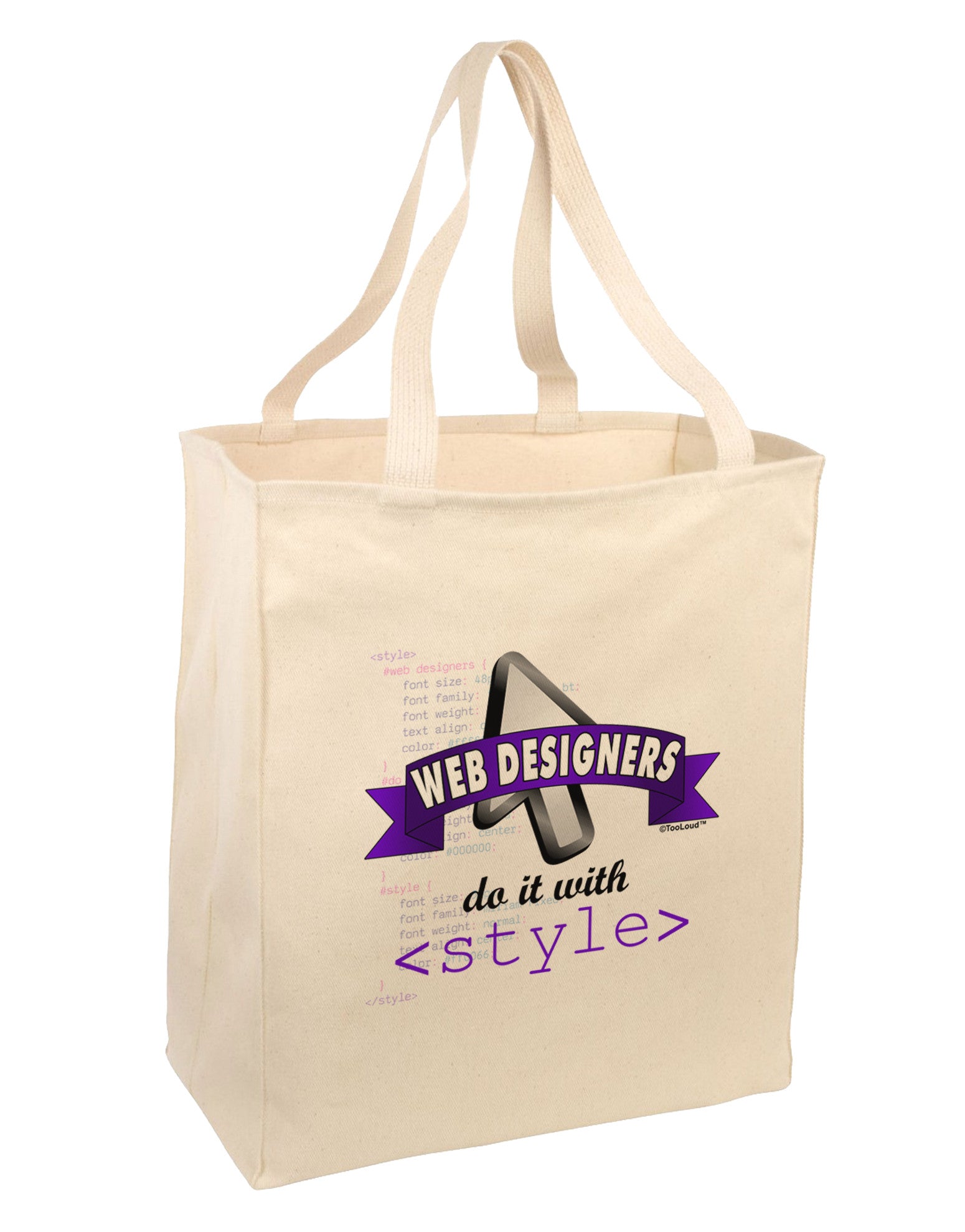Web Designers - Style Large Grocery Tote Bag-Grocery Tote-TooLoud-Natural-Large-Davson Sales
