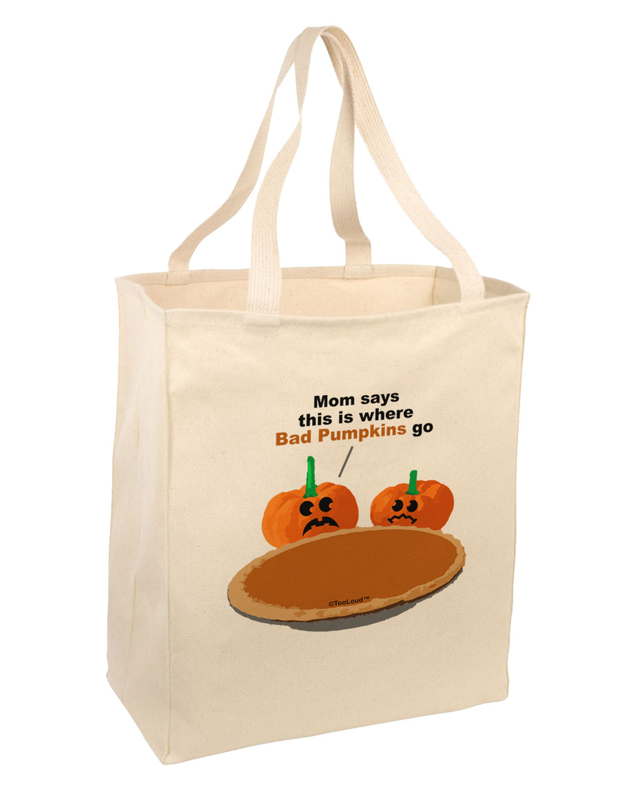 Where Bad Pumpkins Go Large Grocery Tote Bag-Grocery Tote-TooLoud-Natural-Large-Davson Sales