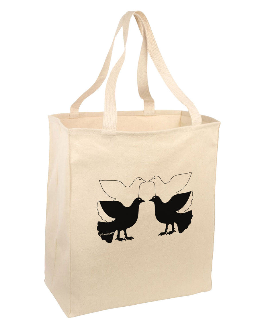 Four Calling Birds Large Grocery Tote Bag-Grocery Tote-TooLoud-Natural-Large-Davson Sales