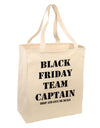 Black Friday Team Captain - Drop and Give Me Deals Large Grocery Tote Bag-Grocery Tote-TooLoud-Natural-Large-Davson Sales