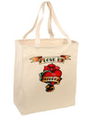 Tattoo Heart I Love My Grandma Large Grocery Tote Bag-Grocery Tote-TooLoud-Natural-Large-Davson Sales