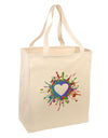 Heart Paint Splatter Large Grocery Tote Bag-Grocery Tote-TooLoud-Natural-Large-Davson Sales