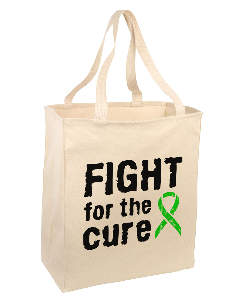 Fight for the Cure - Lime Green Ribbon Lyme Disease Large Grocery Tote Bag-Grocery Tote-TooLoud-Natural-Large-Davson Sales