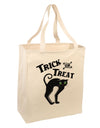 Trick or Treat Cute Black Cat Halloween Large Grocery Tote Bag-Grocery Tote-TooLoud-Natural-Large-Davson Sales