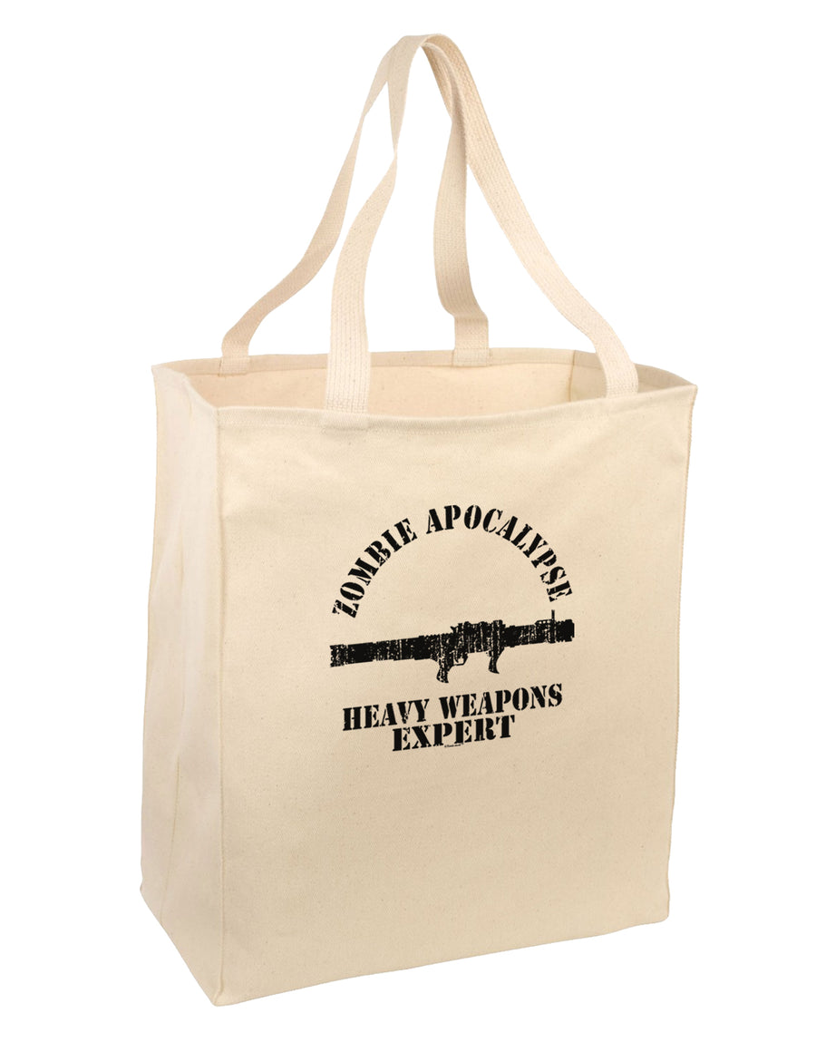 Zombie Apocalypse Group Heavy Weapons Large Grocery Tote Bag-Grocery Tote-TooLoud-Natural-Large-Davson Sales