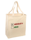 Naughty or Nice Christmas - Naughty Large Grocery Tote Bag-Grocery Tote-TooLoud-Natural-Large-Davson Sales