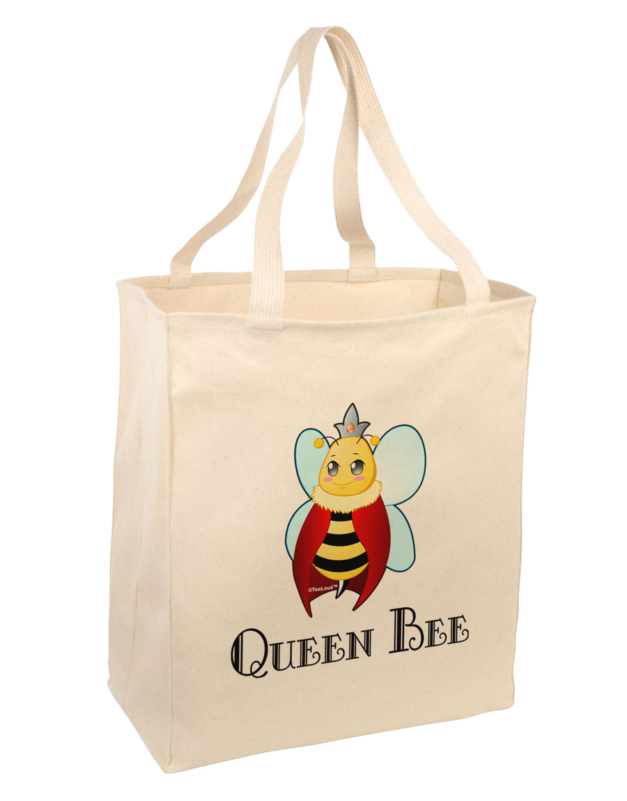 Queen Bee Text Large Grocery Tote Bag by TooLoud-Grocery Tote-TooLoud-Natural-Large-Davson Sales