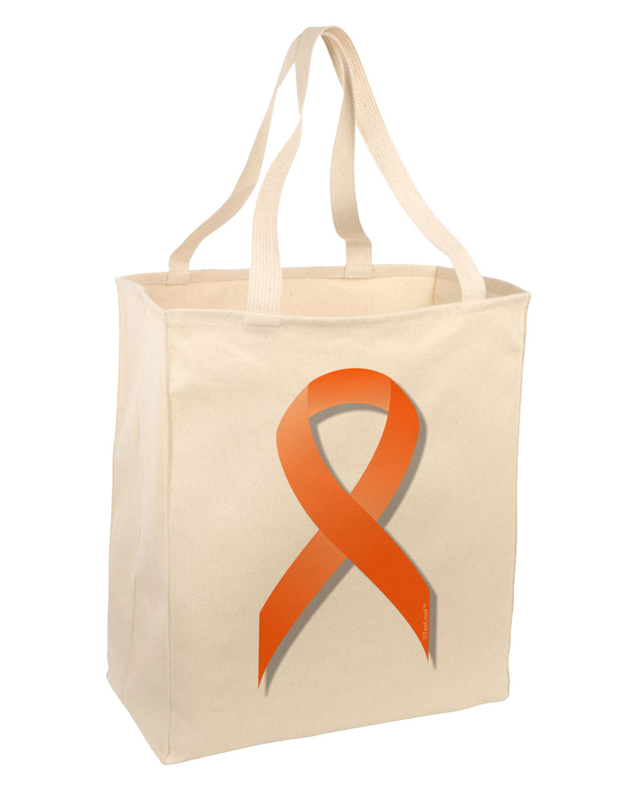 Leukemia Awareness Ribbon - Orange Large Grocery Tote Bag-Grocery Tote-TooLoud-Natural-Large-Davson Sales