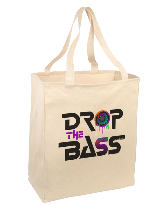 Drop The Bass - Drips Speaker Large Grocery Tote Bag-Grocery Tote-TooLoud-Natural-Large-Davson Sales
