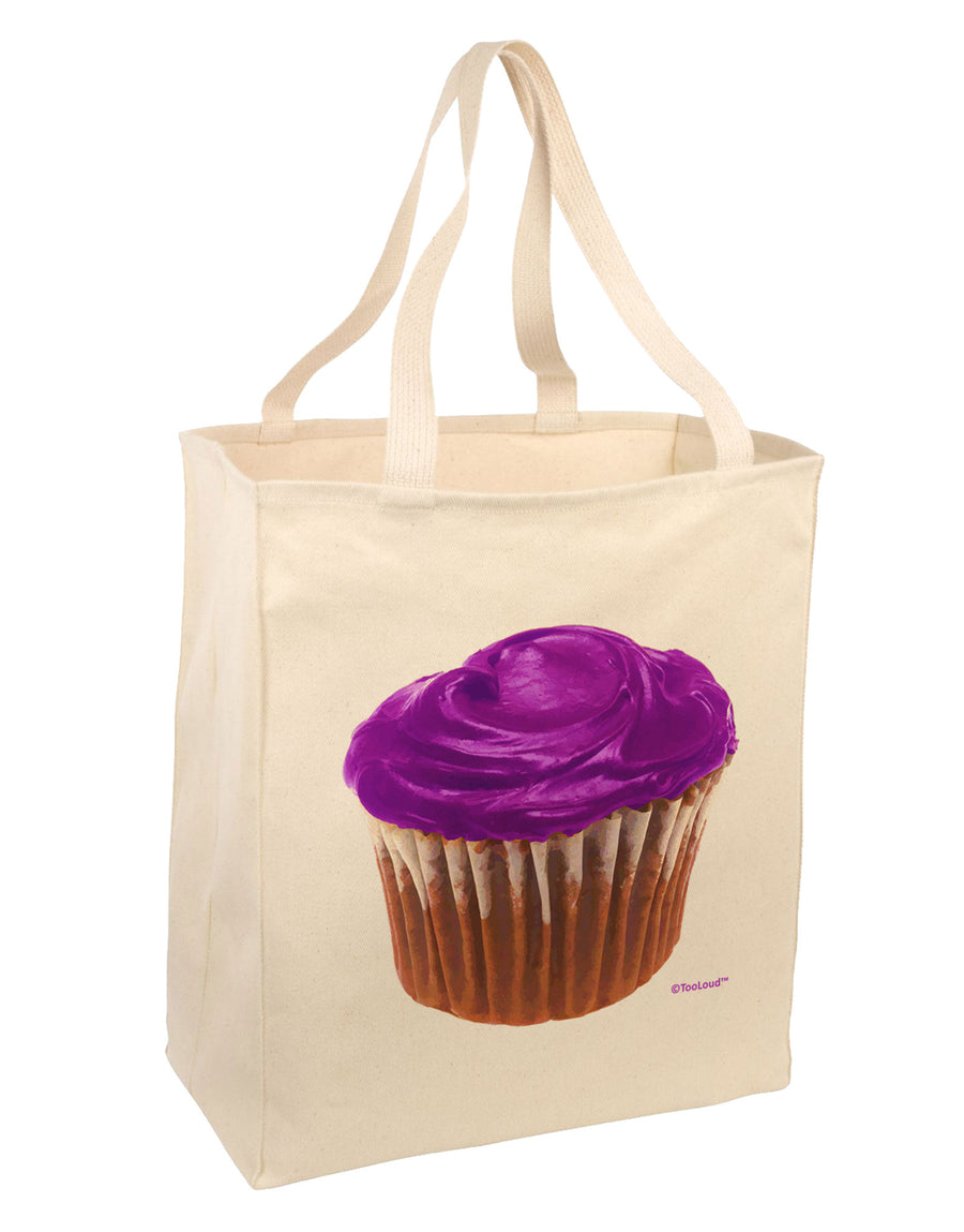 Giant Bright Purple Cupcake Large Grocery Tote Bag by TooLoud-Grocery Tote-TooLoud-Natural-Large-Davson Sales