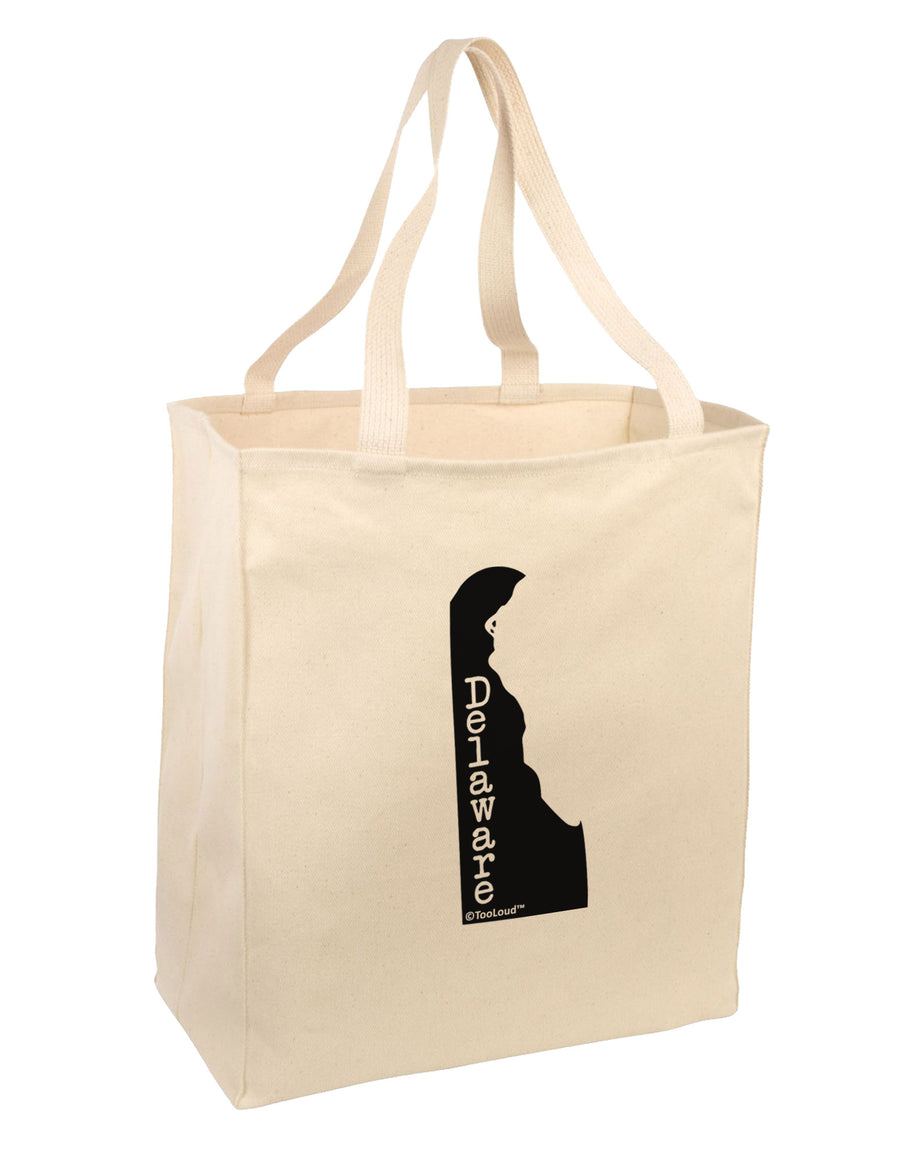 Delaware - United States Shape Large Grocery Tote Bag-Grocery Tote-TooLoud-Natural-Large-Davson Sales