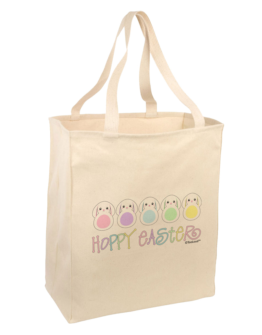 Cute Pastel Bunnies - Hoppy Easter Large Grocery Tote Bag by TooLoud-Grocery Tote-TooLoud-Natural-Large-Davson Sales