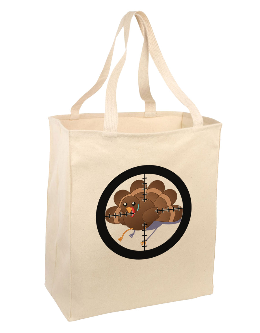 Turkey Trouble - Thanksgiving Funny Large Grocery Tote Bag-Grocery Tote-TooLoud-Natural-Large-Davson Sales