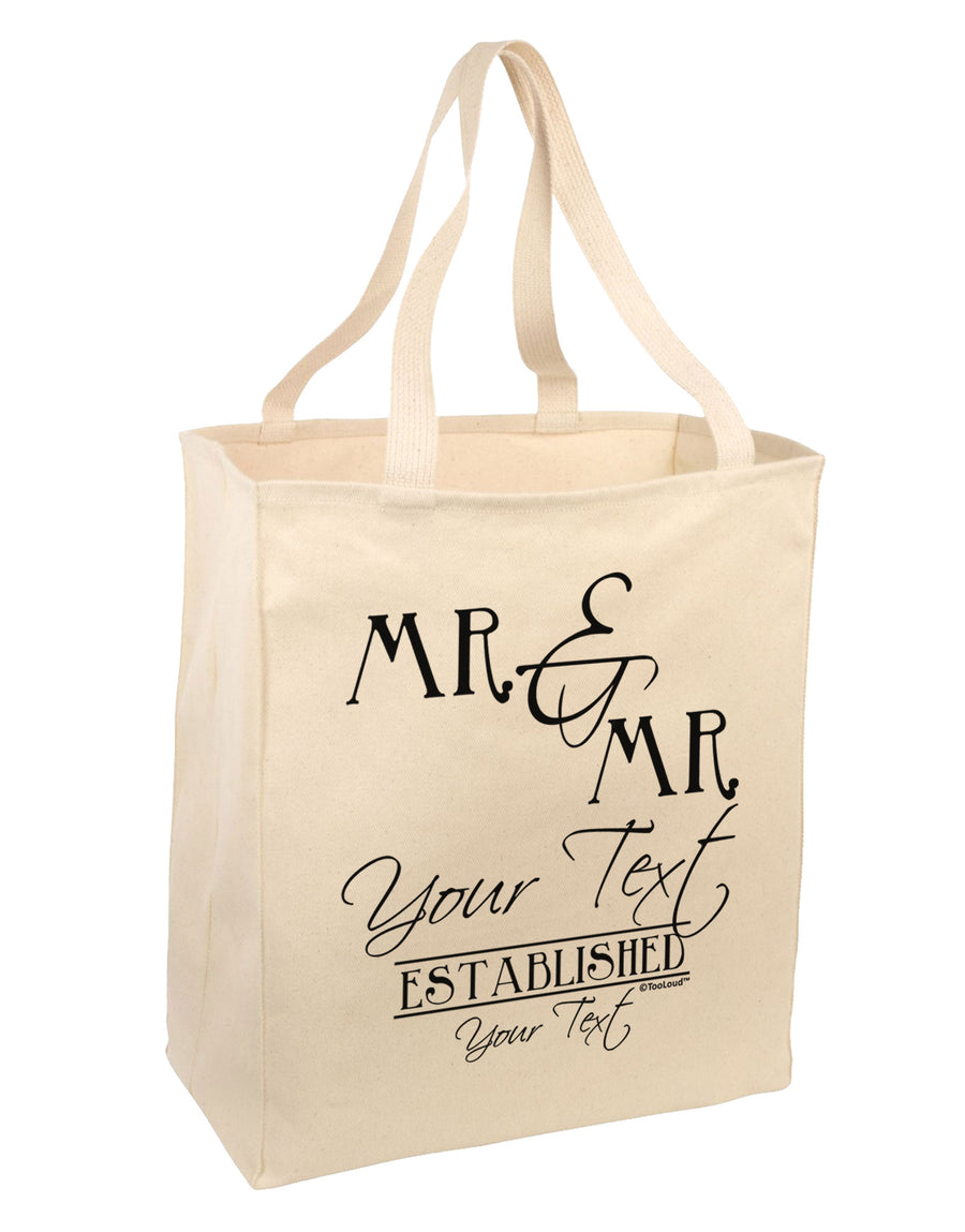 Personalized Mr and Mr -Name- Established -Date- Design Large Grocery Tote Bag-Grocery Tote-TooLoud-Natural-Large-Davson Sales