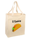 I love Tacos Large Grocery Tote Bag-Grocery Tote-TooLoud-Natural-Large-Davson Sales