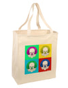 Clown Face Pop Art 2 Large Grocery Tote Bag-Grocery Tote-TooLoud-Natural-Large-Davson Sales