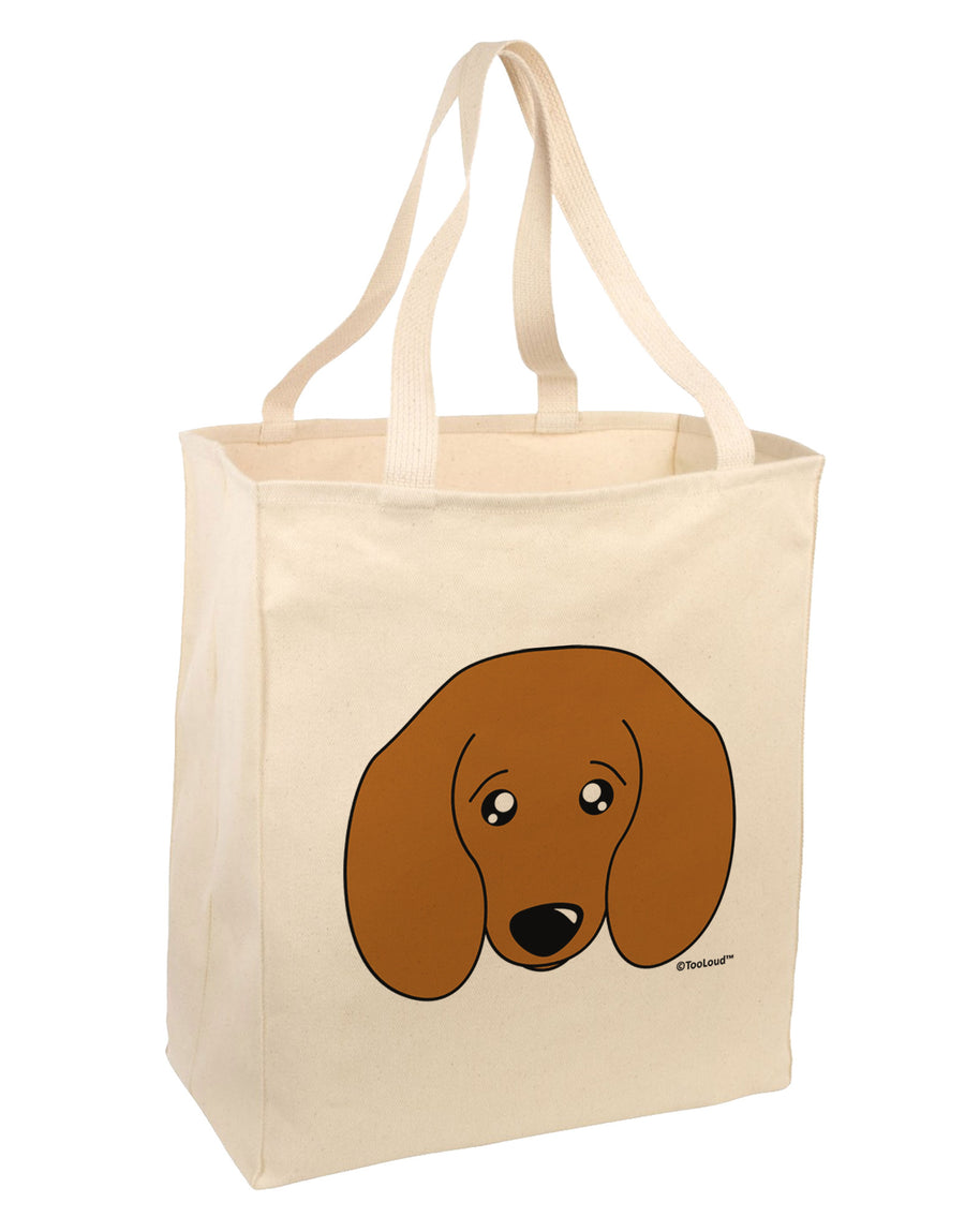 Cute Doxie Dachshund Dog Large Grocery Tote Bag by TooLoud-Grocery Tote-TooLoud-Natural-Large-Davson Sales