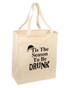 Season To Be Drunk BnW Large Grocery Tote Bag-Grocery Tote-TooLoud-Natural-Large-Davson Sales